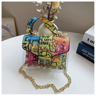 China Waterproof 2021 New Arrival Funny Cross - Body Canvas Mini Cartoon Printing Envelope Bags Chip Handbags For Women for sale