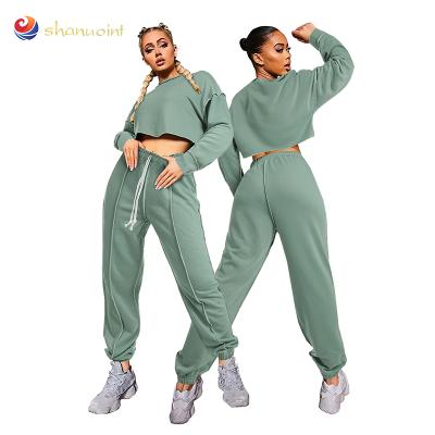 China Fall QUICK DRY Custom Winter Sportswear Running Women 2 Piece Set Long Sleeve Jogger Gear Sweatsuit for sale