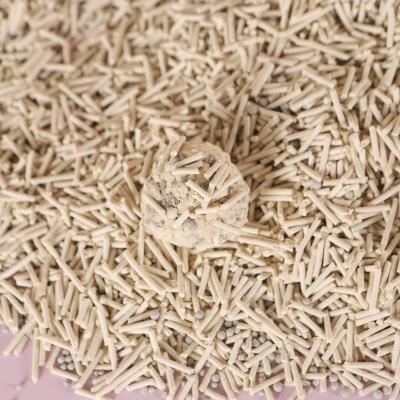 China Cats Wholesale Factory Color Cat Sand Milk Scent 6L Eco 2mm Dustproof Bundling Tofu Premium White Stripe Clean Shape for sale