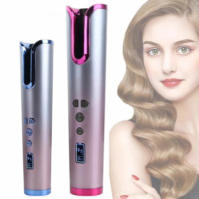 China Factory Wholesale Hot Sell Portable Wireless Automatic LCD Display Ceramic Cordless Hair Curler 150-200c for sale