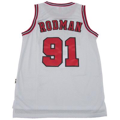 China Latest Design 91# Dennis Rodman Basketball Jersey Breathable Jersey Mens Basketball Wear Customize Basketball for sale