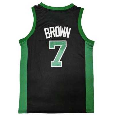 China Breathable Men Mask NO.7 Jaylen Brown Sports Basketball Shorts Basketball Uniform Tank Top for sale