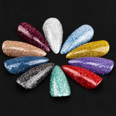 China Unbeatable Shine Colorful Reflective Crystal Top Coat For Nail Glitter Gel Laser Nail Gel Soak Off UV Gel for sale