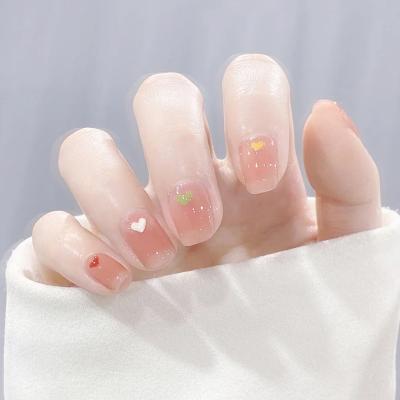 China Wholesale Salon Effect High Quality Love Gel Press On Nails Jelly Super Cute Artificial Fingernails Soft for sale