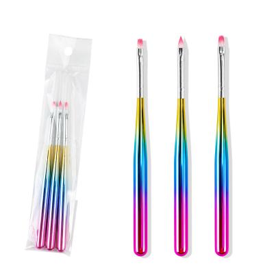 China Popular Special Salon Effect Phototherapy Gradient Colorful Nail Drawing Pen Painted Glue Brush for sale