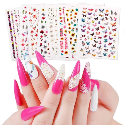 China Salon Effect Nail Art Laser Butterfly Flower 3d Flower Nail Stickers Jewelry Decorations Best Selling Decorations for sale