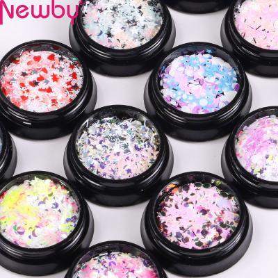 China Salon Effect Candy Color Diy Nail Cute Soft Sequins Mixed Decorations Peach Heart Love Star Sequins for sale