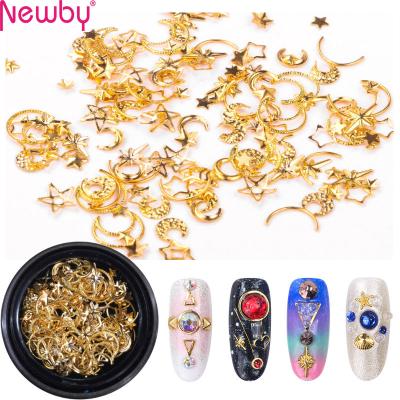 China Japanese Metal Ring Rhinestone Holographic Design Salon Effect Rivet Cavity Alloy Nail Glitter Glitter for sale