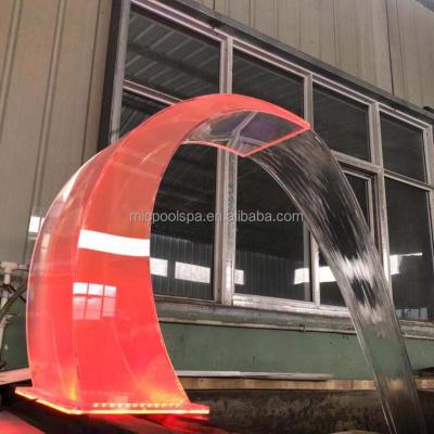 China Make Pool China Beautiful Moon Acrylic Pool Fountains With Colorful LED Light Pool Waterfall Fountains for sale