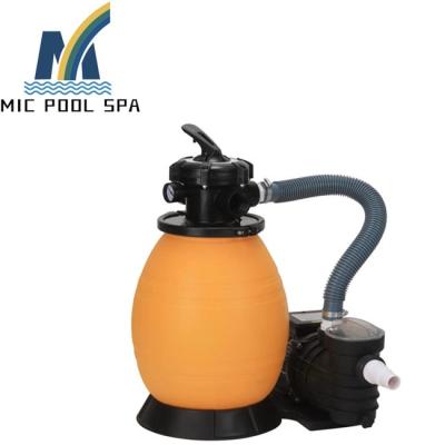 China Pool Filtration Factory Price Top Mount Plastic Over Ground Small Sand Swimming Pool Filter With Pump for sale