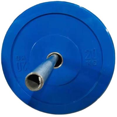 China Full Cast Iron Plate Counterweight Pieces Gym Weightlifting Equipment Rubber Commercial Color Competitive Barbell Piece for sale