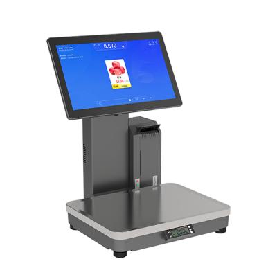 China 15 kg capaciteit AI POS weegschaal met LCD-scherm USB/RS232/RJ45 interface Te koop