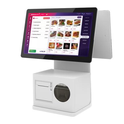 China Android o Windows interactivo todo en uno sistema de venta al por menor de White Pos cajero de supermercado en venta