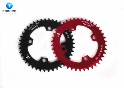 China 42 Tooth Mountain Bike Chainring With Black / Red Aluminum Alloy for sale