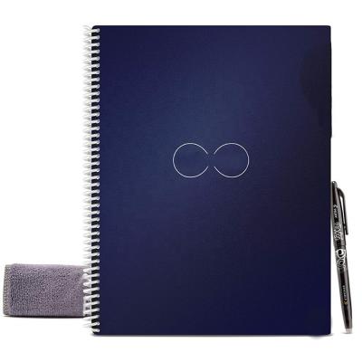 China Custom Smart Spiral Reusable Notebook Lined Notebook Letter A4 Eco Friendly Midnight Blue Lined Journal for sale