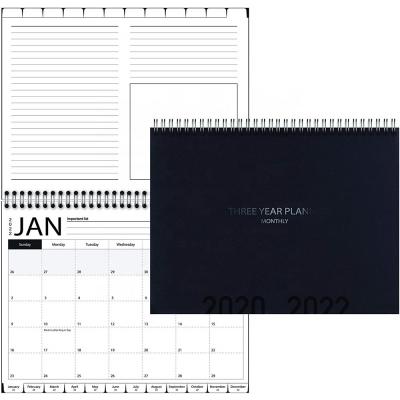 China 3 Year Planner 2020-2022 Schedule Planner 2020-2022 Monthly Organizer Table Calendar with Labels 8.5 x 11 inch Spiral Top Black for sale