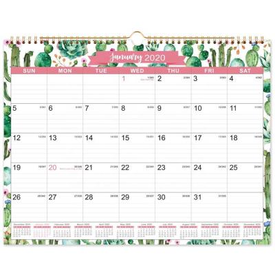 China Wall Calendar 18 Month January 2020-June 2021 Wall Calendar Twin Wire 15 x 11.5 inch Custom Ordered Blocks with Julian Dates for sale