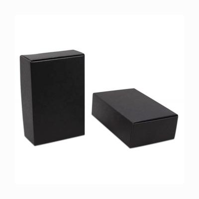 China Recyclable Various Sizes Black Cardboard Paper Boxes Blank Kraft Paper Packaging Box For Soap for sale