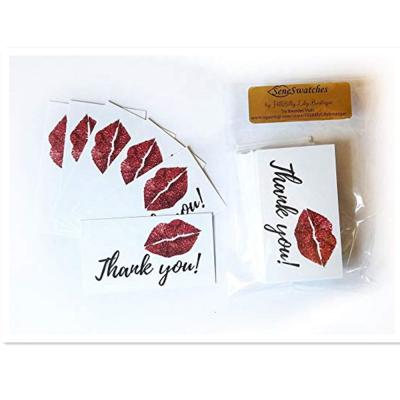 China U.S. Thank You Cards 50 2 x 3.5 Inch Single Sided Lipstick Pack of Tiered Marketing Materials for Packets for sale