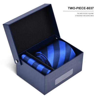 China Business Style Mens Striped Red With Blue Floral Handkercheif Collection Tie And Gift Box 148*8*3.5 cm for sale