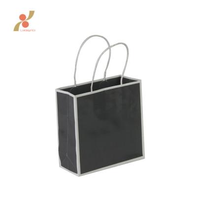 China Recyclable High Quality Custom Size Personalized Black Kraft Paper Bags for sale