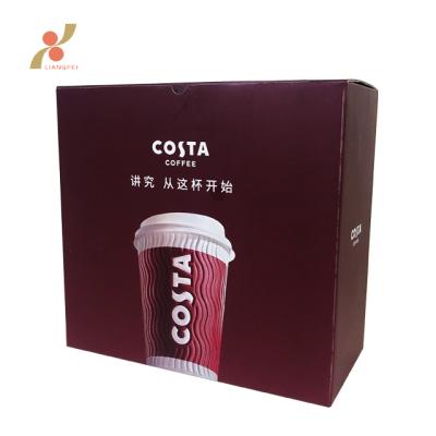 China Recyclable Custom Coffee Delivery Keep Warm Corrugated Paper Box for sale