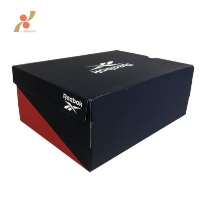 China Recyclable Custom Modern Simple Corrugated Paper Shoe Packaging Box With Logo for sale