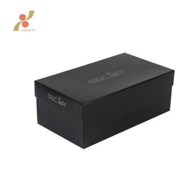 China Recyclable Custom Paper Black Logo Art Box With Logo Mens Shoe Box for sale