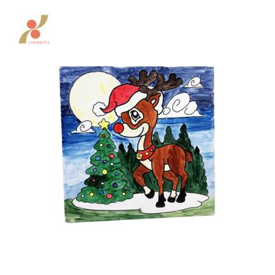 China Eco-Friendly Material Cute Deer Educational Printed Canvas for sale