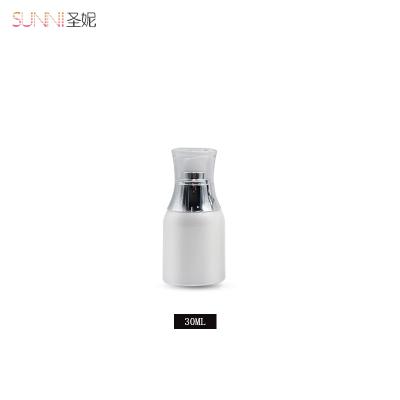 China White Mini Small Cosmetic Round 30ml Airless Pump Bottle 30ml for sale