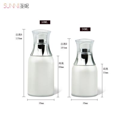 China 30ml 50ml Cosmetic Portable Empty Refillable Pump Bottle Travel Lotion Airless Containers for sale