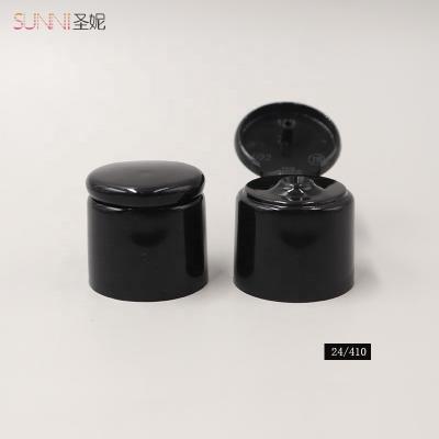 China Non Spill Newest Design 24/410 Black Smooth Plastic Flip Top Cap Eco - Friendly for sale