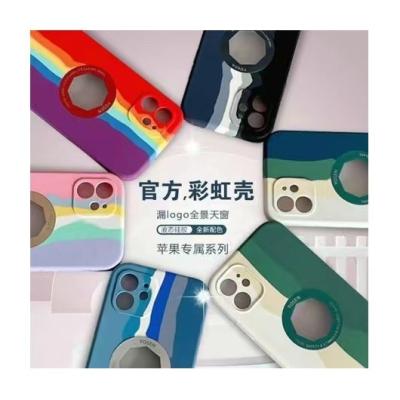 China 2021 New Rainbow Color Shockproof Waterproof Phone Case 2021 Design Mobile Phone Silicone Filter Mounts Soft Liquid Case For iphone 13 for sale