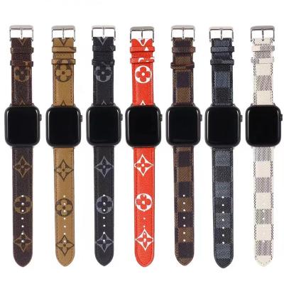 China 40/44mm Designer Vintage Genuine Leather Correas Shockproof Watch Bands For Apple Watch Strap Leather Watchband For Iphone Iwatch Bands for sale