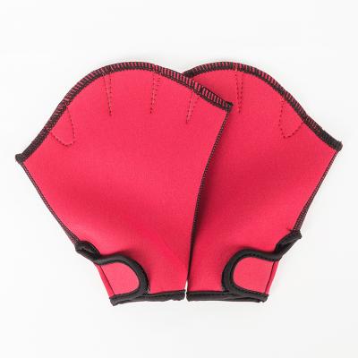 China Waterproof swimmer's webbed hands are fitted with duck's foot dive gloves for sale