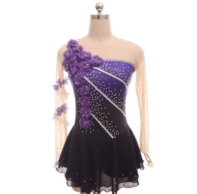 China Attractive Children Of Diamond Polyamide Figure Skating Purple Competitive Dance Gradually for sale