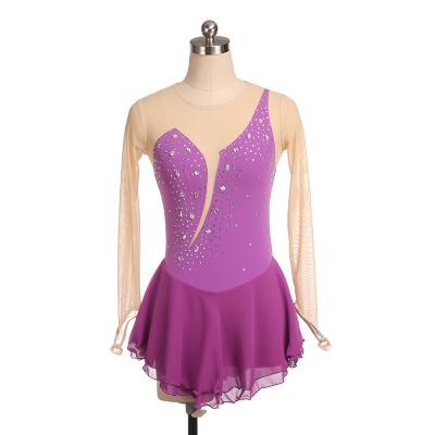 China Attractive Figure Skating Dress Girls Grade Skirt Rhinestone One Shoulder Optional Competitive Dance for sale