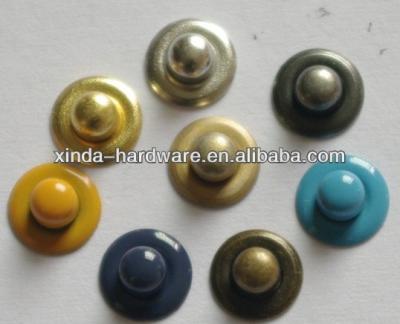 China Dry cleaning brass and stainless steel and iron nipple small up rivet USA popular 6mm rivet 7mm 8mm 9mm 10mm 11mm 12mm 15mm for sale