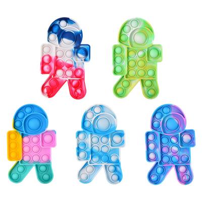 China Hot Sale Soft Mini Push Bubble Fidget Sensory Toys With Keychains Trigger Hand Toys for sale