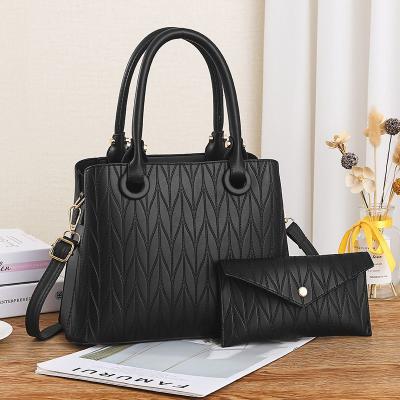 China 2021 Newest PU Fashion Leather Bags Women Purses Fashionable Handbags Set for sale