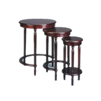 China Easy compile 3 pcs cheap wooden round nest table / coffee table for sale