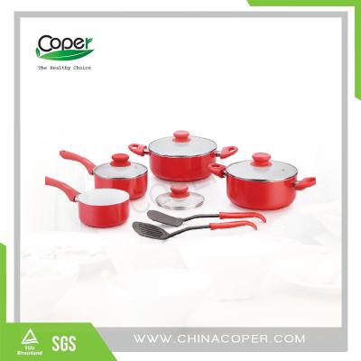 China 10PCS Ceramic Metal Cookware Set for sale