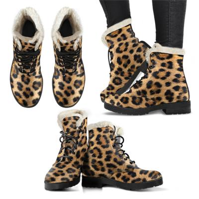 China Halloween Picture Faux Fur Leather Waterproof Snow Boots Winter Boots For Women for sale