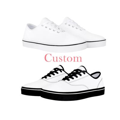 China CUSHIONING custom white shoes men's canvas casual shoes safety flat bottom printing custom printing wholesale for sale