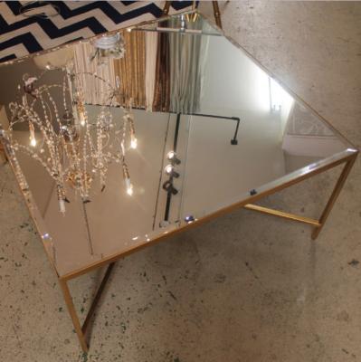 China Tempered acid etched glass mirrored glass tops with polished edge for sale