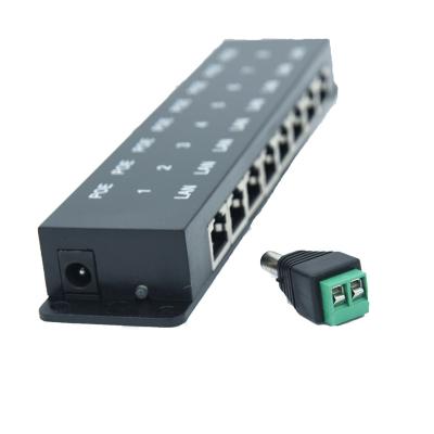 China 8 Left Passive 24V 48V PoE Injector 100Mbps PoE Patch Panel For CCTV Camera, WiFi Access Point ZQPOEI008 for sale