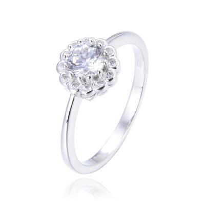 China Fashionable Crystal Ring White CZ Gemstone Jewelry 925 Sterling Silver Ring Charm Wedding Ring for sale