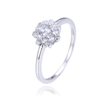 China Fashionable Propose Wedding 925 Moissanite Rings S925 Sterling Silver Zircon Flower Rings for sale