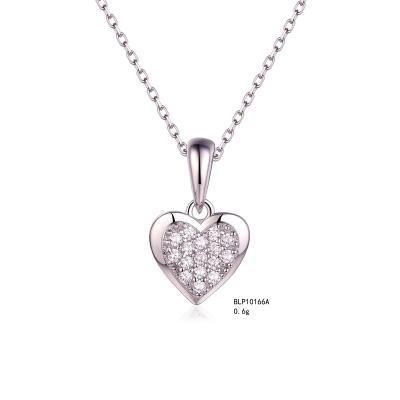 China High Quality Custom Design Fashion 925 Silver Zirconia Jewelry Love Heart Shape Chain Necklace Wholesale for sale