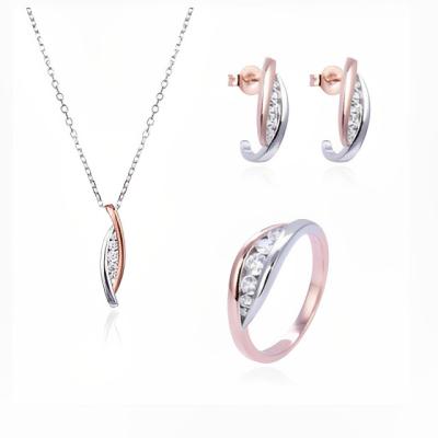 China High Quality New Style HOT SALE 925 Sterling Silver Jewelry Set With AAA Cubic Zirconia Women Fashion Jewelry Set for sale